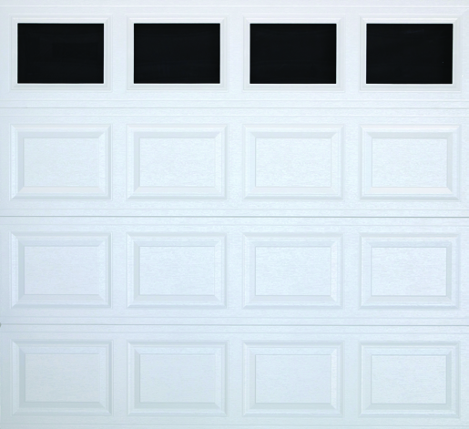 Manufacturer example: traditional raised panel, white with windows