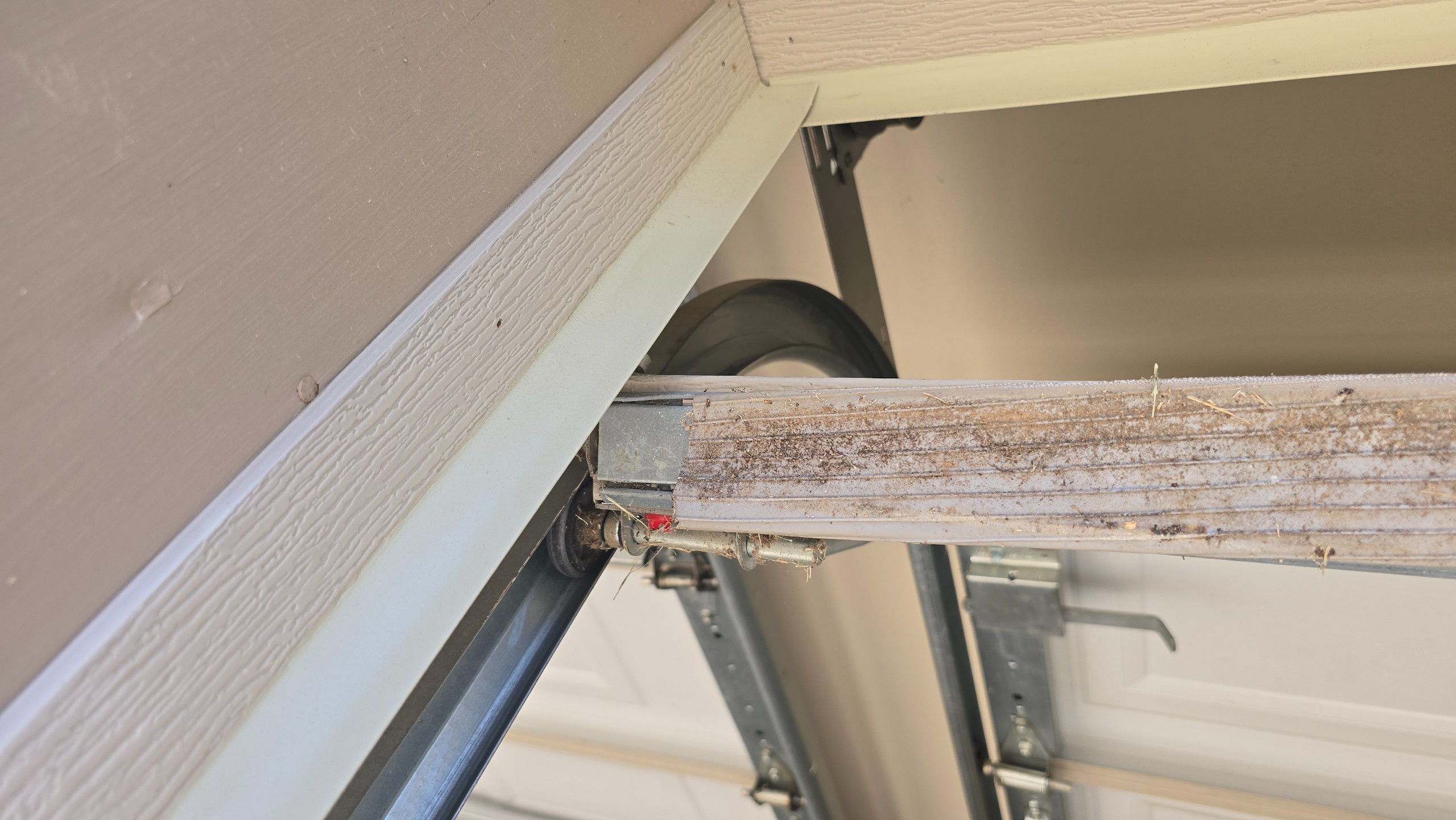 Shrunken bottom seal stopping short of the garage door edge in Tyler, TX